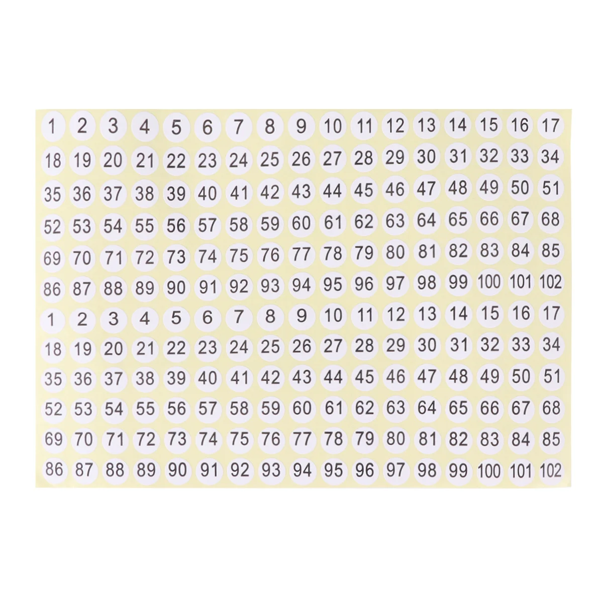 

3060Pcs Clothes Size Labels Round Number Stickers 1-102 Self Stick Tags for Boxes Files Packaging Organizing