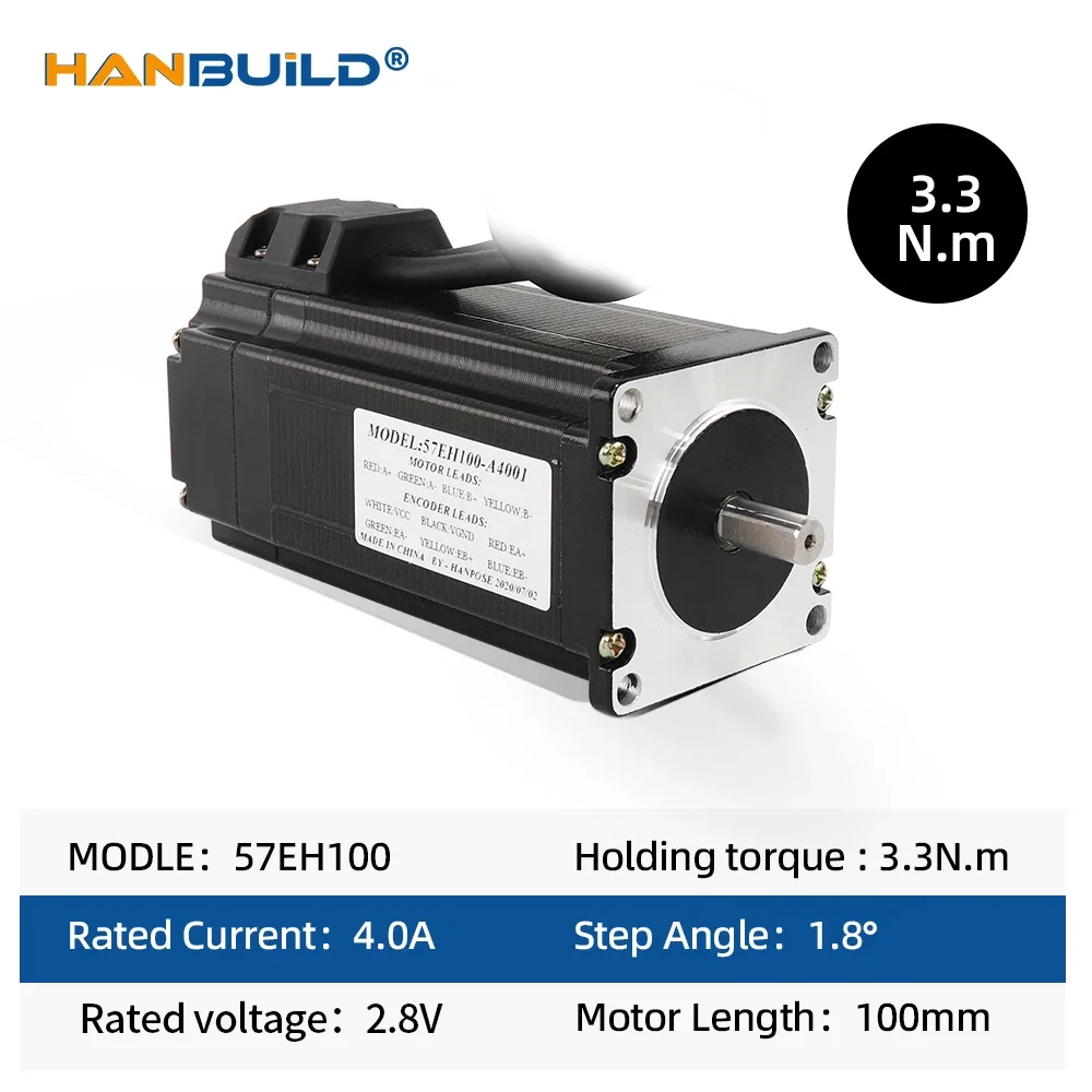 Nema23 Closed Loop Servo motor 57EH100A4001 4.0A 2.6N.m CL57 Drive for 3D Printer Robot Foam Plastic 57 Stepper Motor