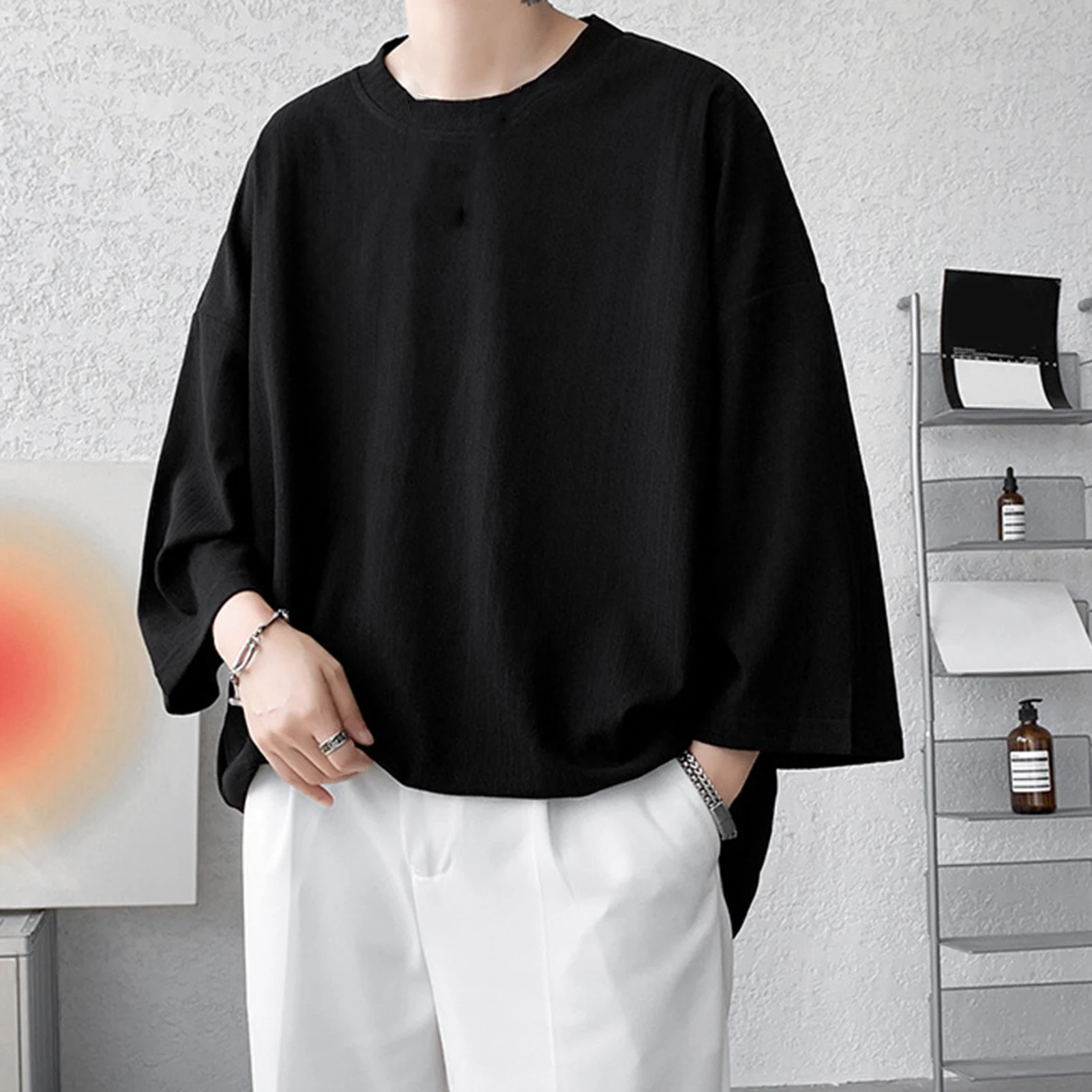 Men Planet Graphic Men\'s Short Sleeve T-shirt Vintage Oversized Fashion Casual Male T Shirt Korean Streetwear Men\'s Clothing