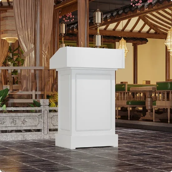 Solid Wood Reception Podium Hotel Welcome Lecture Desk Training Command Consultation Counter