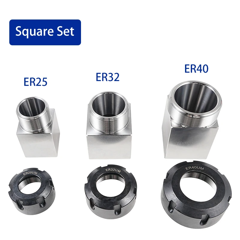 ER Square Hex Collet Block ER/25/32/40 Block Chuck Holder Workholding Holder for CNC Lathe Engraving Machine