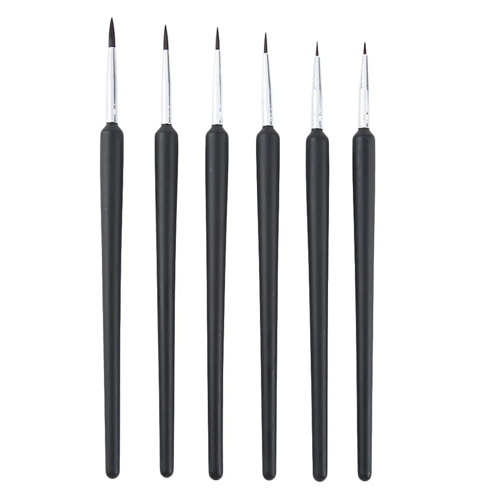 

6Pcs Fine Detail Paint Brush Durable Nylon Basic Drawing Tools for Acrylic Watercolor Oil Painting Artist Accessories