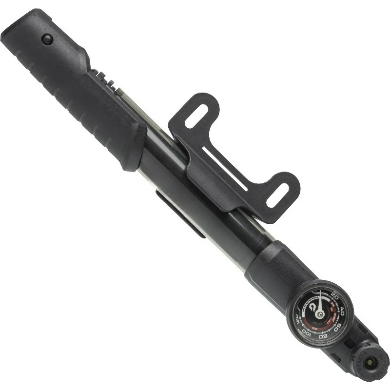 

Телескопический насос для велосипедной рамы с манометром, черный