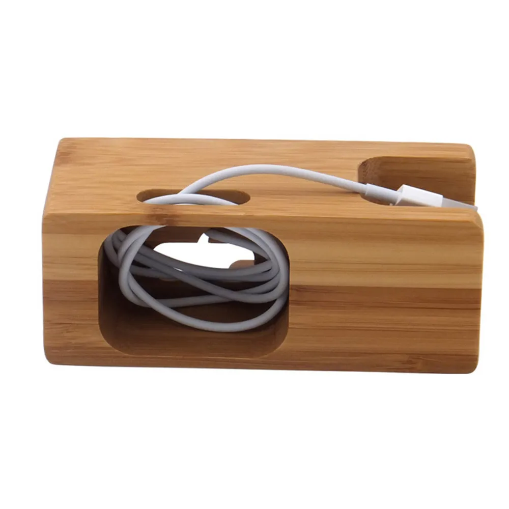 Wooden Charging Dock Station Bamboo Charger Stand Base Mobile Phone Holder Stand For image 6