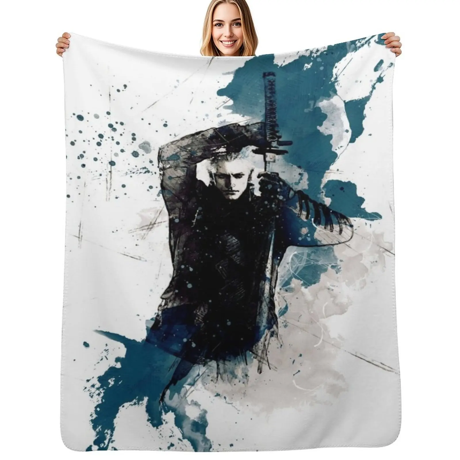 

DMC - Vergil painting Throw Blanket Thins anime Thermals For Travel Blanket