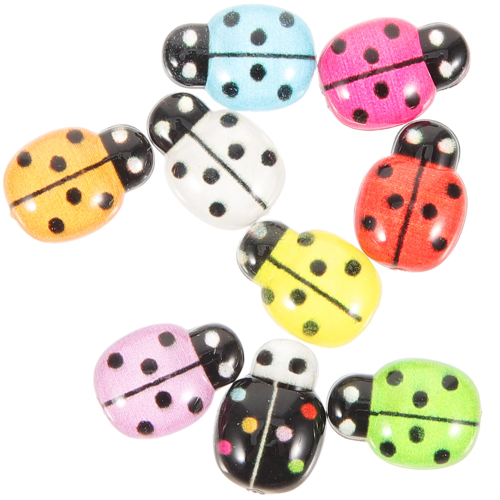 

50 Pcs Little Ladybug Ornaments Resin Mini Charms Decorations Plastic Tiny for Crafts
