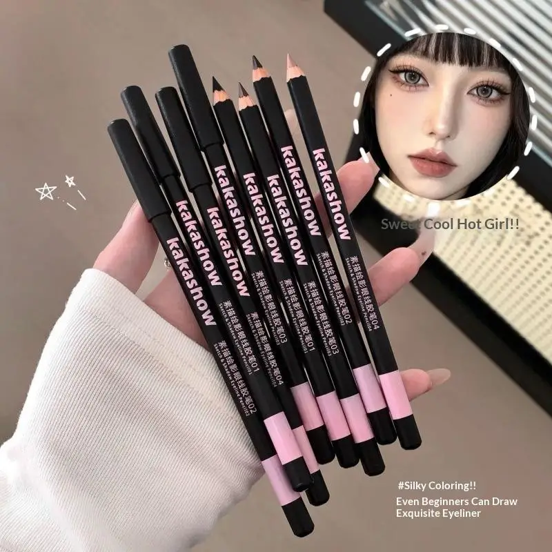Eyeliner Gel Pencil Smooth and Ultra-fine Long-lasting Makeup Color-developing Beginner Eyeliner
