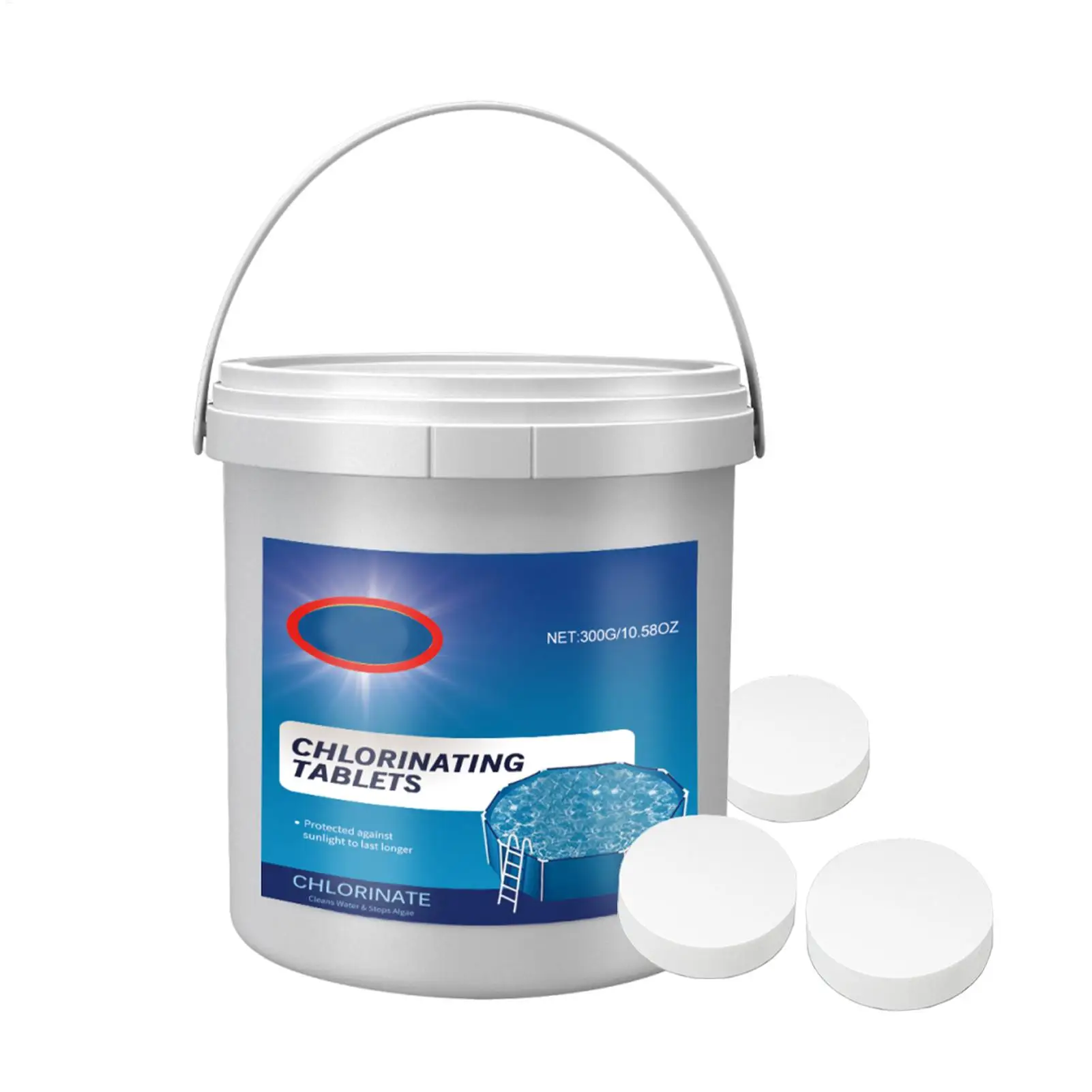 Tabletas cloradoras para piscinas, 300g, desinfectante multiusos para piscinas, limpieza de agua, tabletas efervescentes para piscinas, bañera y Spa