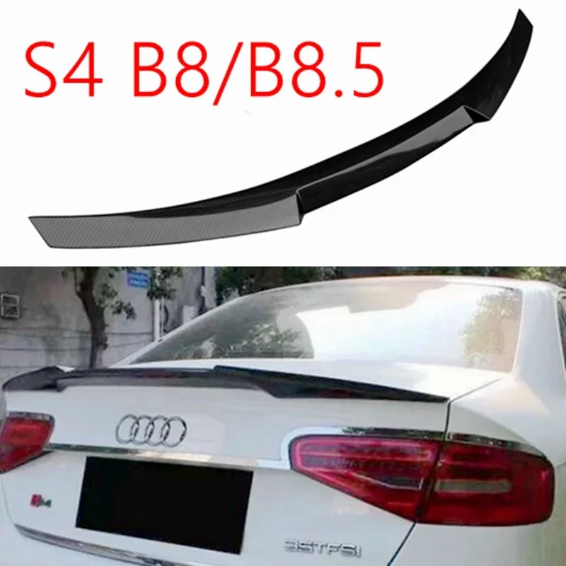 

For Audi S4 B8 B8.5 Sedans 2009-2016 Rear Wing Spoiler M4 Style, Trunk Tail Spoiler Carbon Fiber (S4 Only)