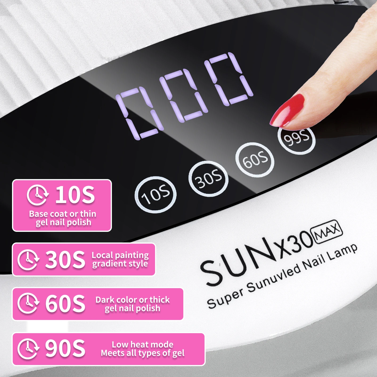 المهنية 90 LED الأشعة فوق البنفسجية مسمار مصباح للأظافر هلام البولندية مع 4 إعداد الموقت HD عرض الشاشة السيارات الاستشعار مسمار مجفف أداة