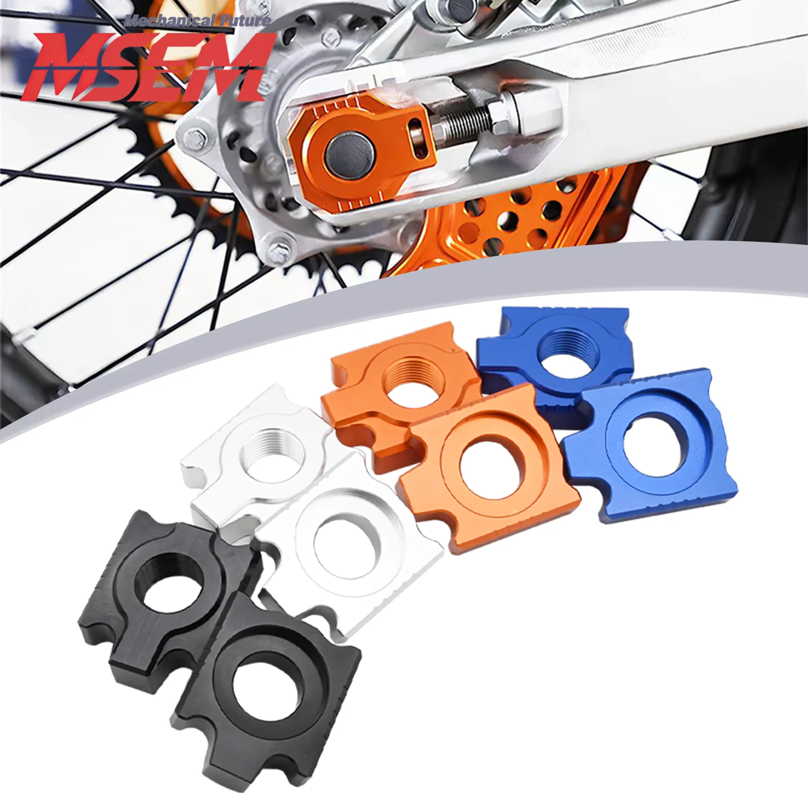 Motorcycle CNC Rear Axle Block Chain Tensioner Adjuster For Husqvarna TC/TE/TX/FC 125-450 and KTM 125-530 SX/SXF/XCF/XC/XCW 08-2