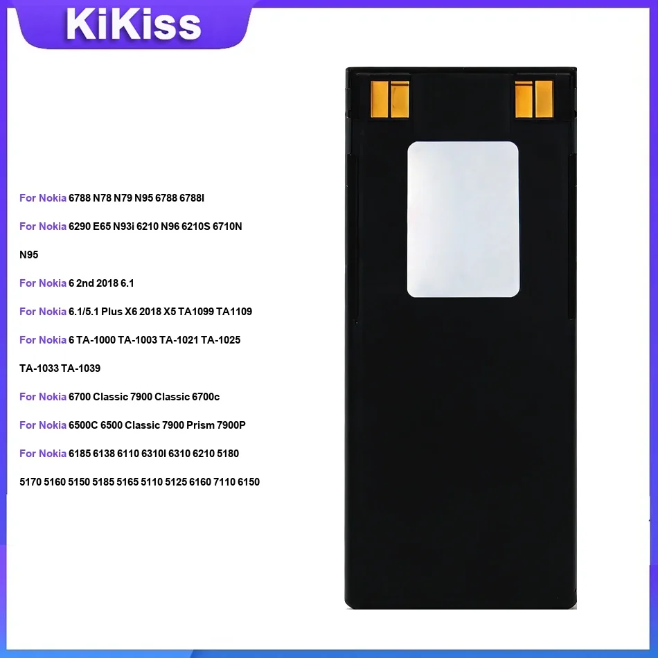 Battery For Nokia 6788 6290 E65 6 2nd 2018 6.1/5.1 Plus 6 TA-1000 TA-1003 6700 Classic 6500C 6185 6138 6110 BL-6F BL-5F BL-6Q