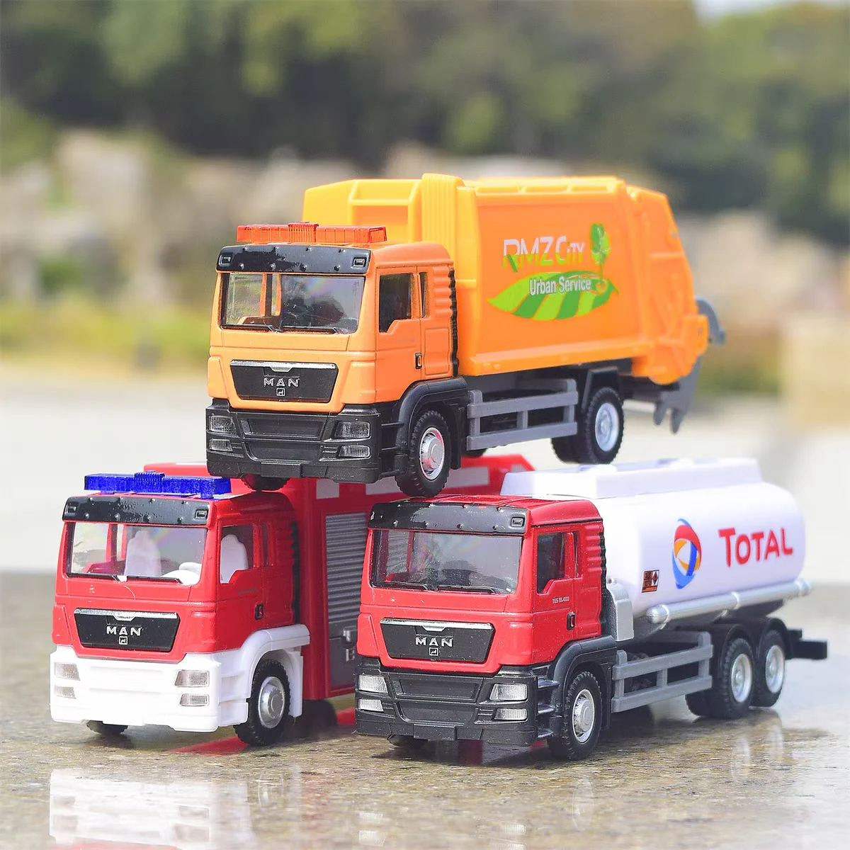 Urban Service MAN SCANIA Fire Engine Cement Mixer Garbage Truck Simulation Diecast & Toy Vehicles RMZ City 1:64 Alloy Car Model