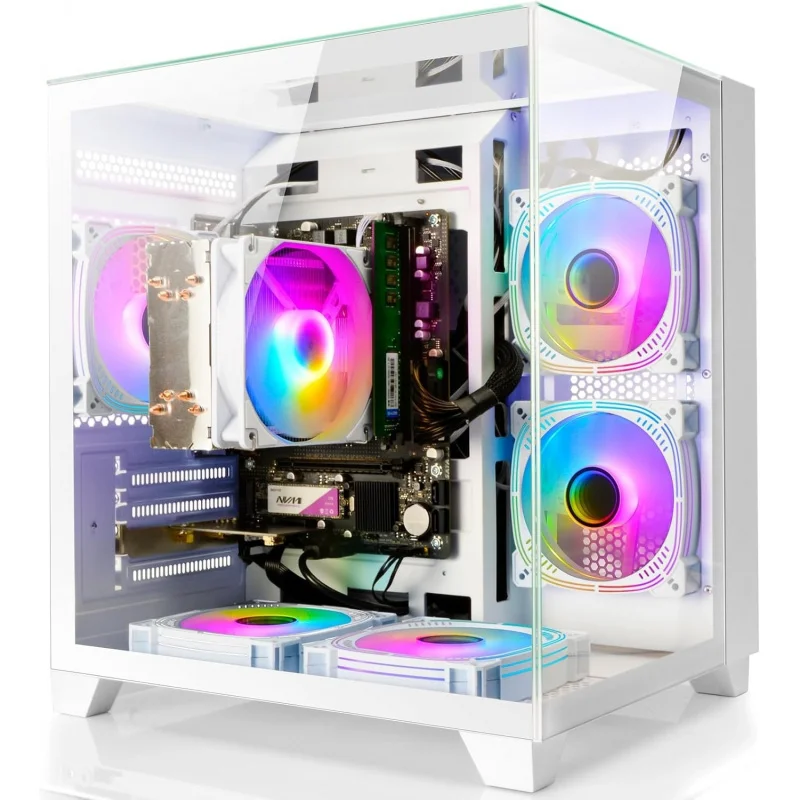 Desktop, Prebuilt PC Ryzen 7-5700G, 16G DDR4 RAM, 1TB NVME SSD,WiFi 6, Tower Computer with 650W Power Supply for Home and Of