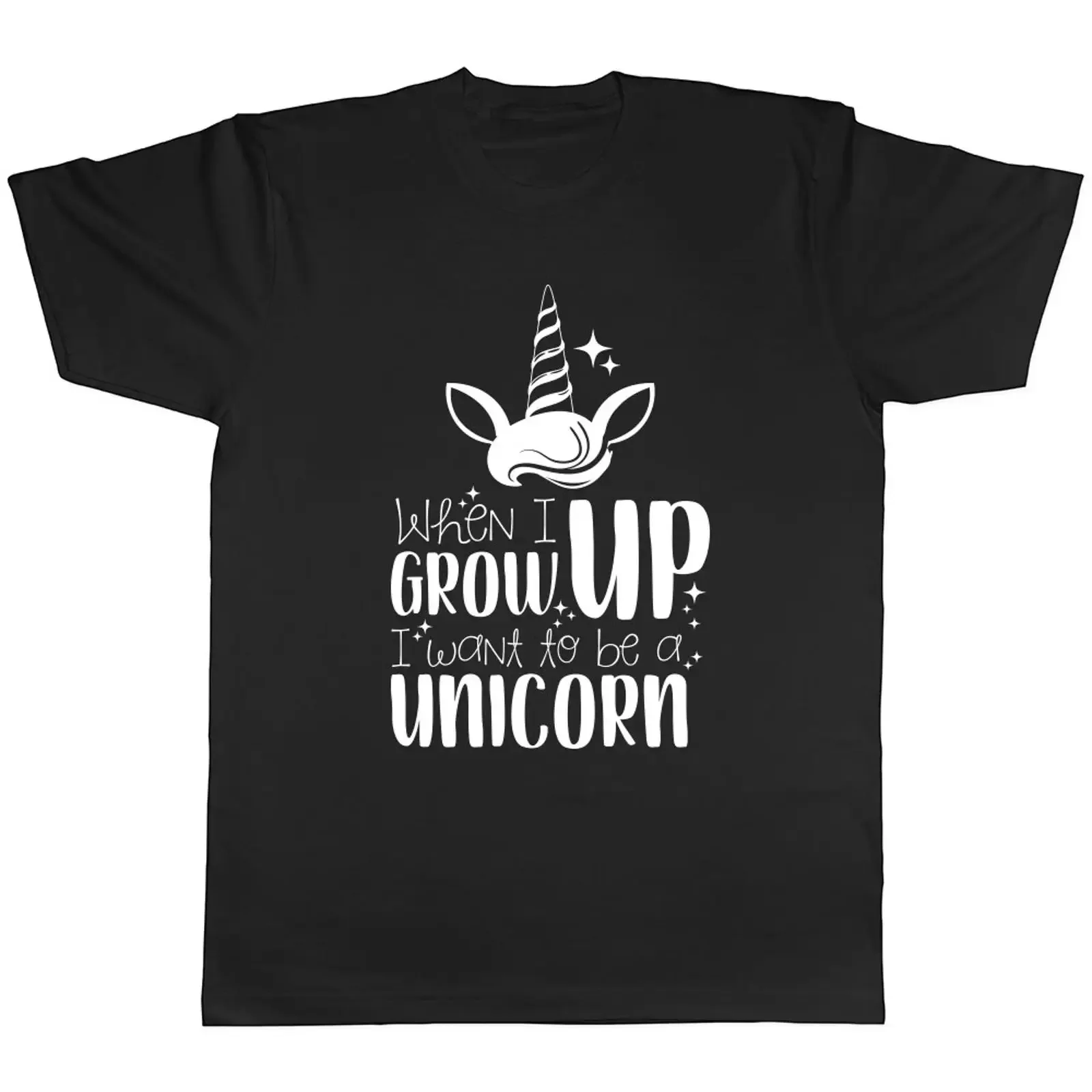 When I Grow Up Want to be a Unicorn Damen Frauen T Shirt vintage Washed Breathable Soft streetwear Slightly