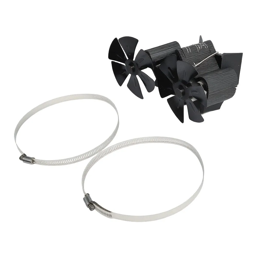 Aluminum Stove Fans 122 F To 662 F Energy Saving Replacement Save Space Spare Parts Accessories Black Dual Head