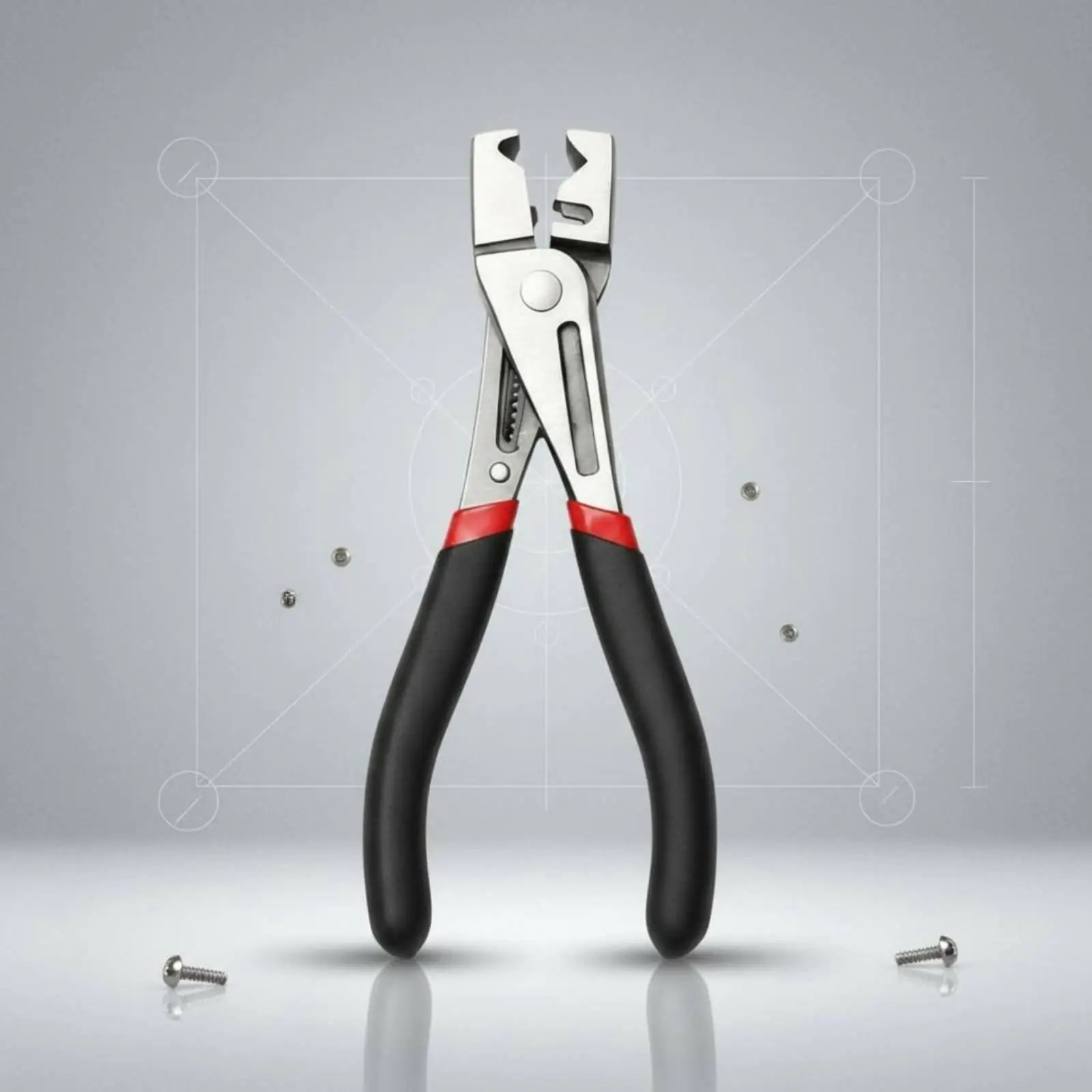 Ergonomic Hose Clamp Pliers Stainless Steel Jaw for Radiator Hose Clips Aircon Lines Auto Mechanic