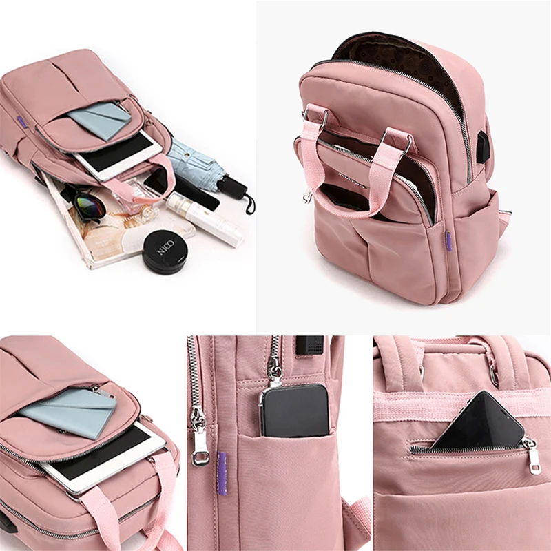 Laptop Backpacks fit 13.3inch laptop with USB Charging port Women Travel Backpack School bags For girls Teenage backpack