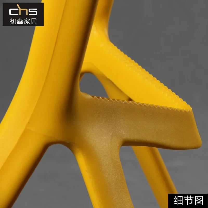 Silla de bar con boca de tiburón, taburete de bar alto de plástico apilable creativo