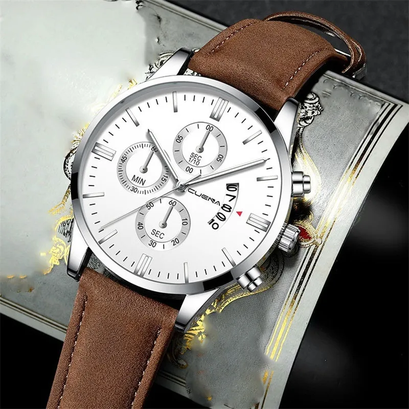 Women's Fashion Sport Stainless Steel Case Leather Band Quartz Analog Wrist Watch 2021 New Accessories