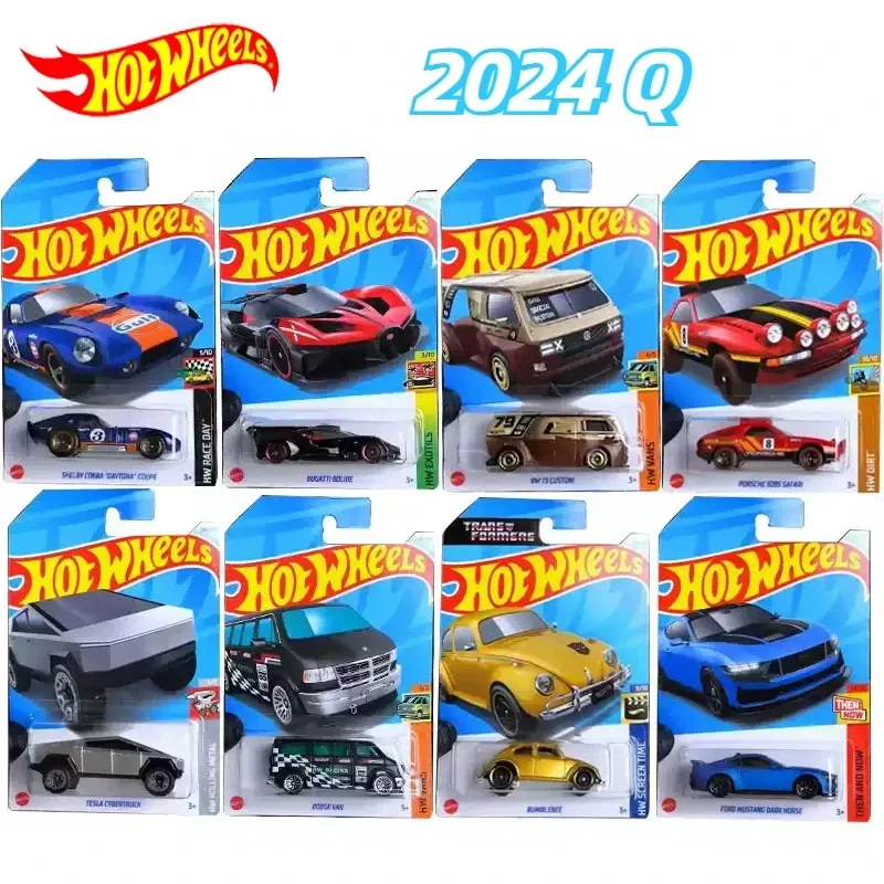 2024Q Original Hot Wheels Car Boy Toy 1/64 Diecast Trans Formers Bumblebee Ford Mustang Hi Roller Tesla Cybertruck Volkswagen T3