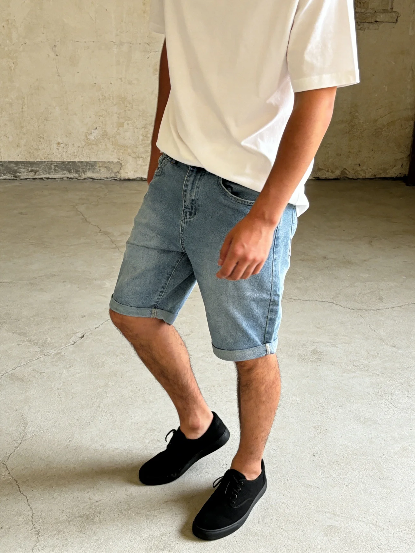 

Мужские синие джинсовые шорты стрейч, облегающие, повседневные, стильные, в стиле Y2K, для уличной моды