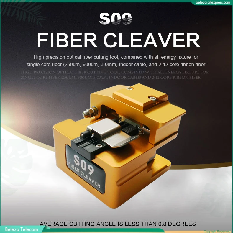 S09 SignalFire Fiber Optic Cleaver for AI-9 AI-8C/7C Optical Fiber Fusion Splicer Cutting Knife Fiber Cutter with Dust Bin