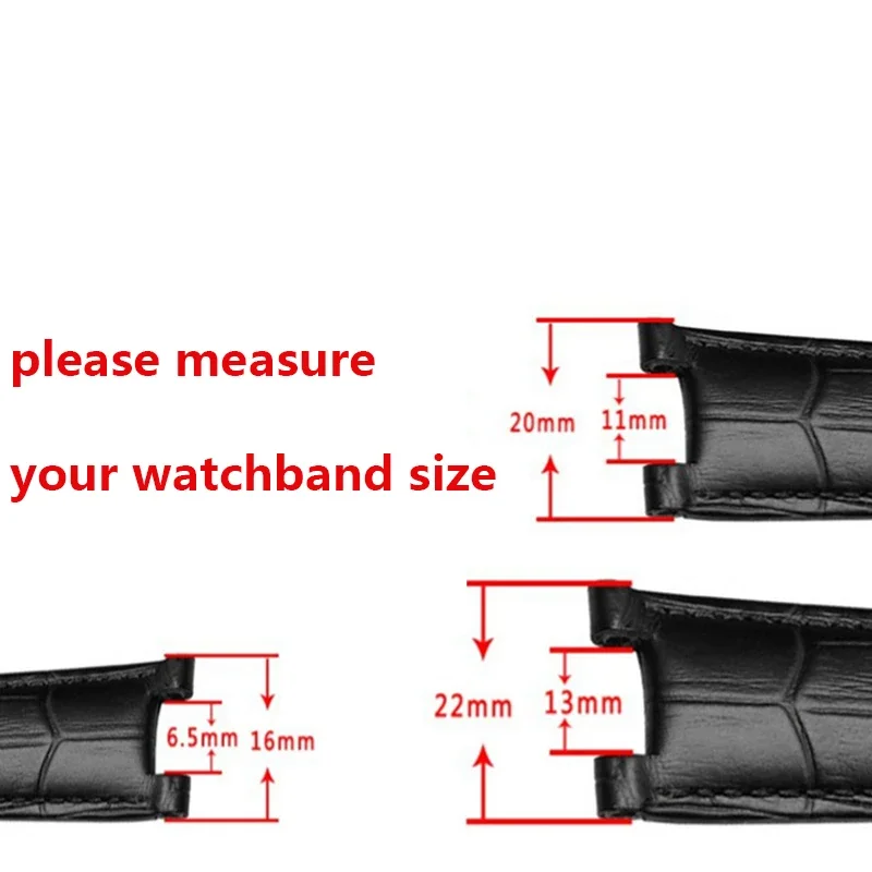 Genuine Leather Watchband For Versace Gucci GC Wristband 22*13mm 20*11mm Notched Strap Withstainless Steel Butterfly Buckle