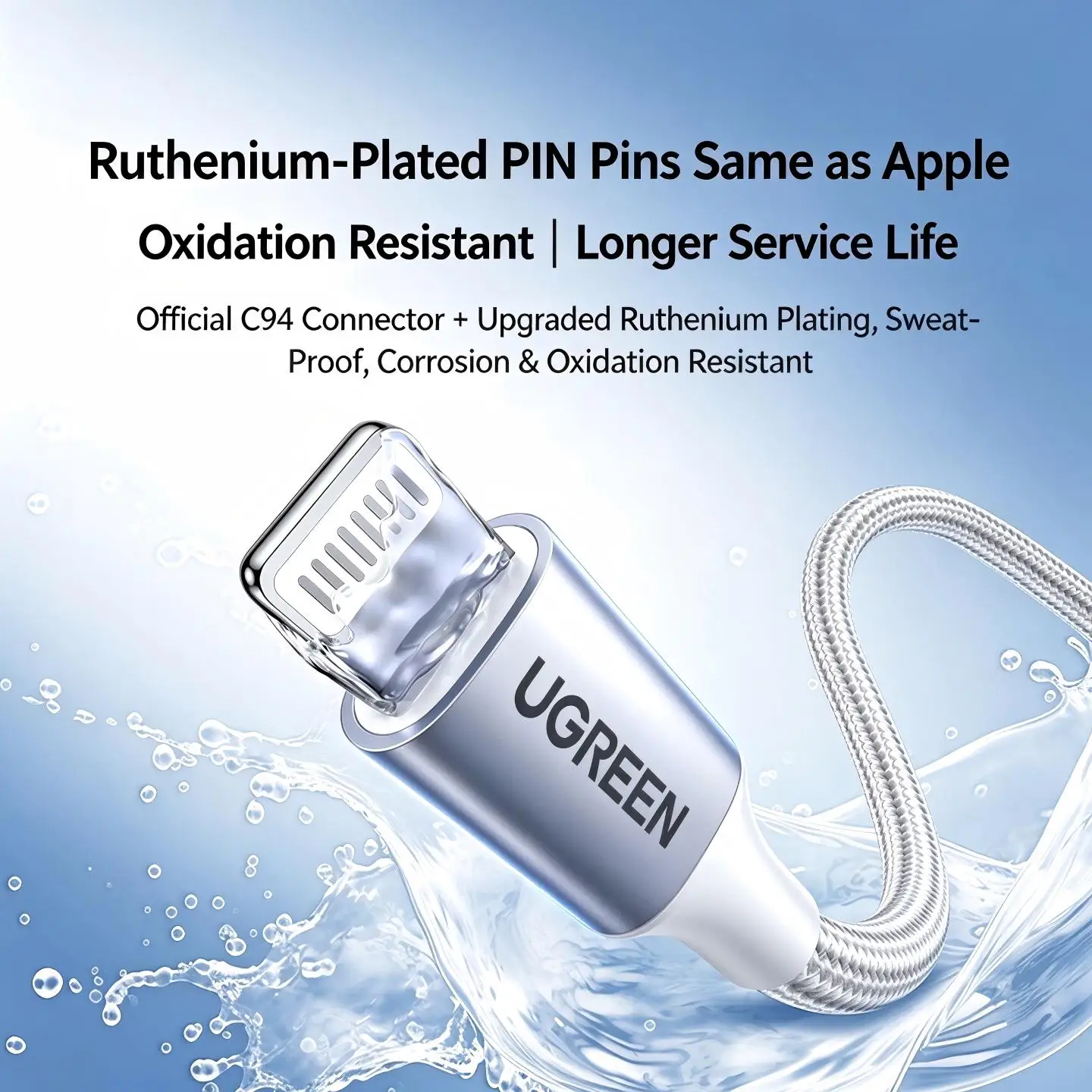 UGREEN Kabel MFi USB Typ C do Lightning do ładowania Apple iPhone 14 13 12 8 iPad PD Szybkie Ładowanie Pleciony Krótki 25cm Długi 2m — zdjęcie produktu 4
