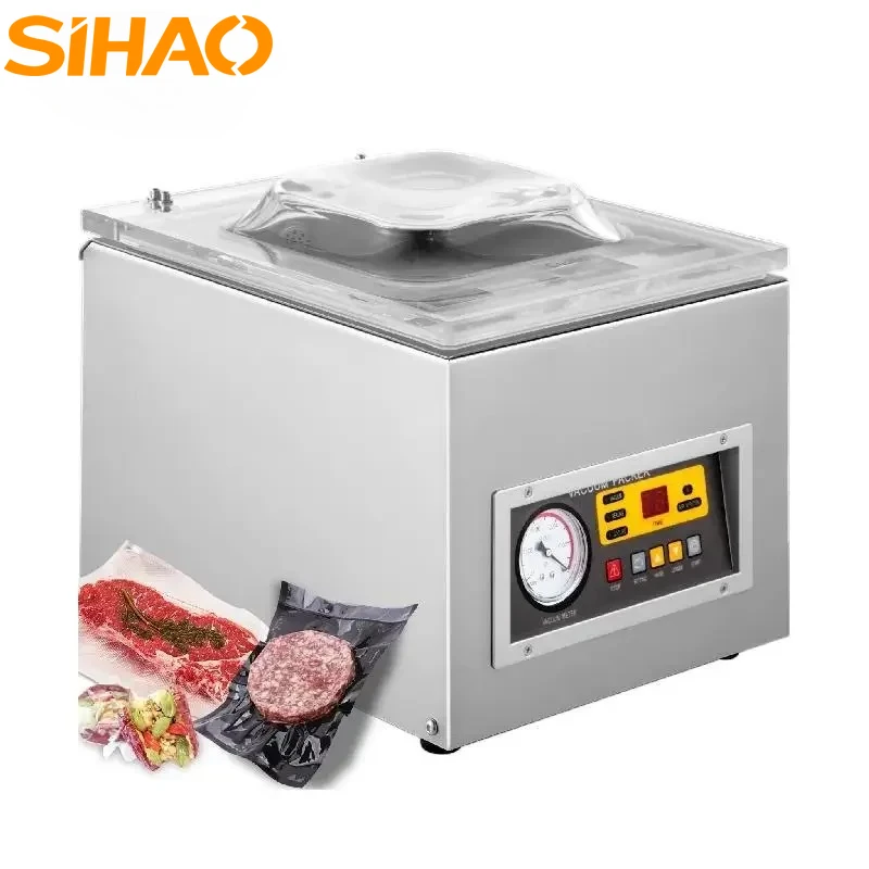 

Камерный вакуумный упаковщик SIHAO DZ-260C Вакуумная упаковочная машина с длиной запечатывания 12,6 дюйма для продуктов питания, мяса, применяемых на кухне