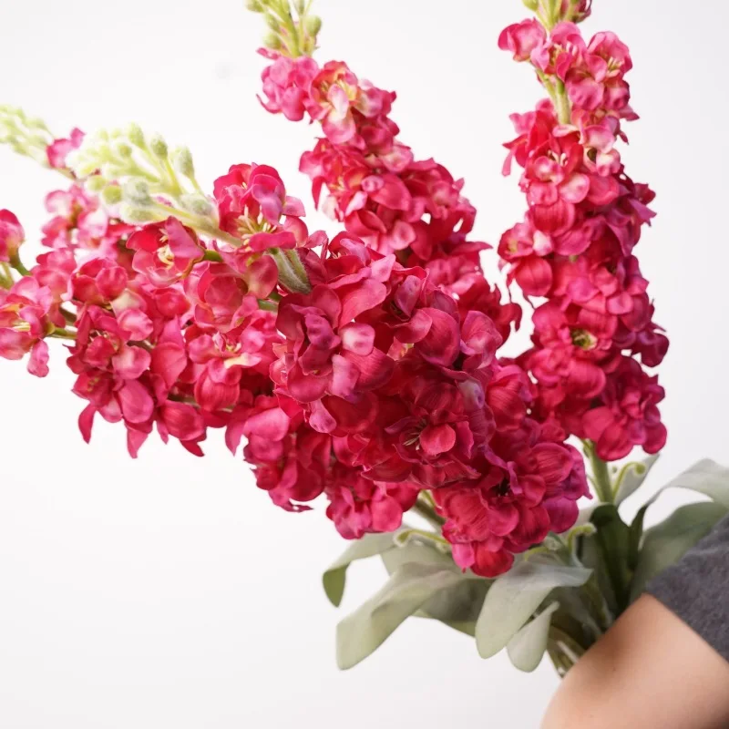 3 Stücke Feuchtigkeitsspendende Violette Kunstblumen Heimdekoration Echt Wirkende Hyazinthe Hochzeitsdekoration Blumenarrangement Großer Delphinium – Detail 6