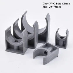 1~20pcs 20-75mm Gray PVC Pipe Clamp Plastic U-shaped Clamp Pipe Holder Garden Water Connector Irrigation UPVC Tube Accessories