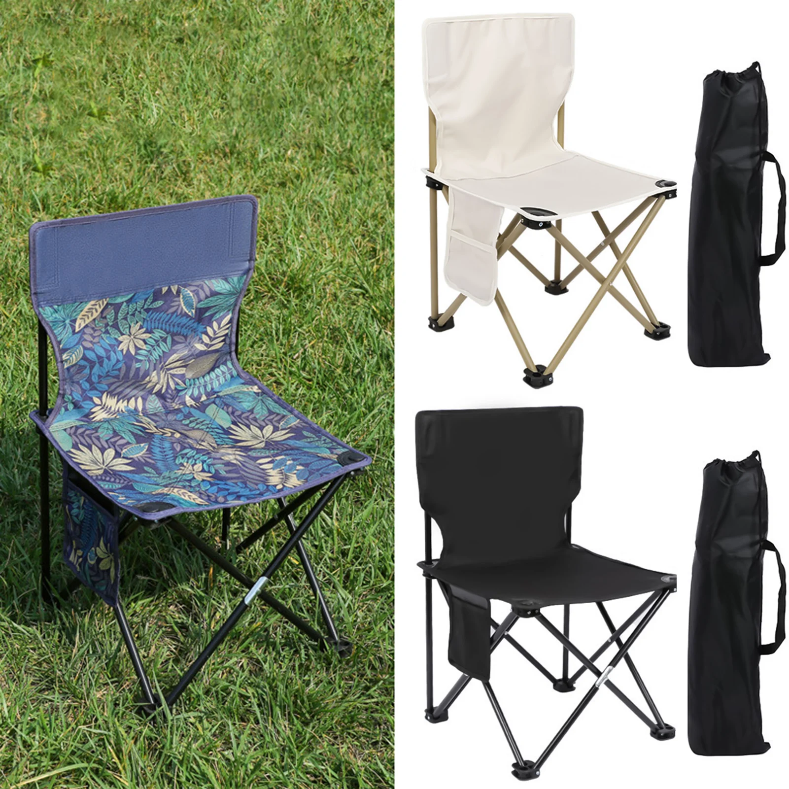 Foldable Camping Chairs with Strong Bearing Capacity and Hi-density Nylon Oxford Suitable for Outside Hiking