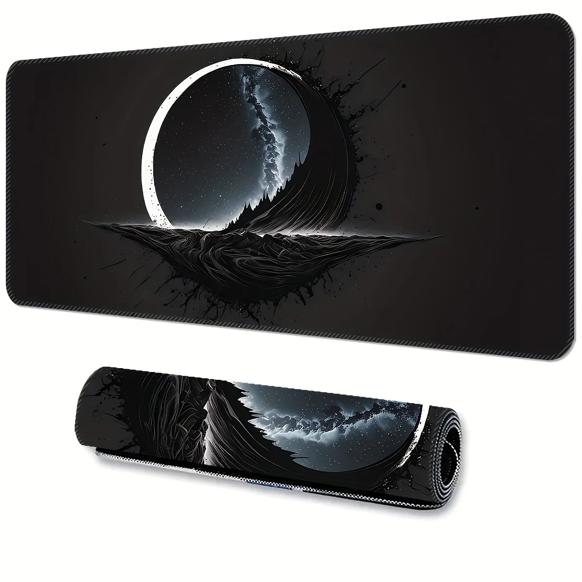 

Black and white crescent-shaped mouse pad and computer desktop shared rental is an ideal choice for both the office and e-sports