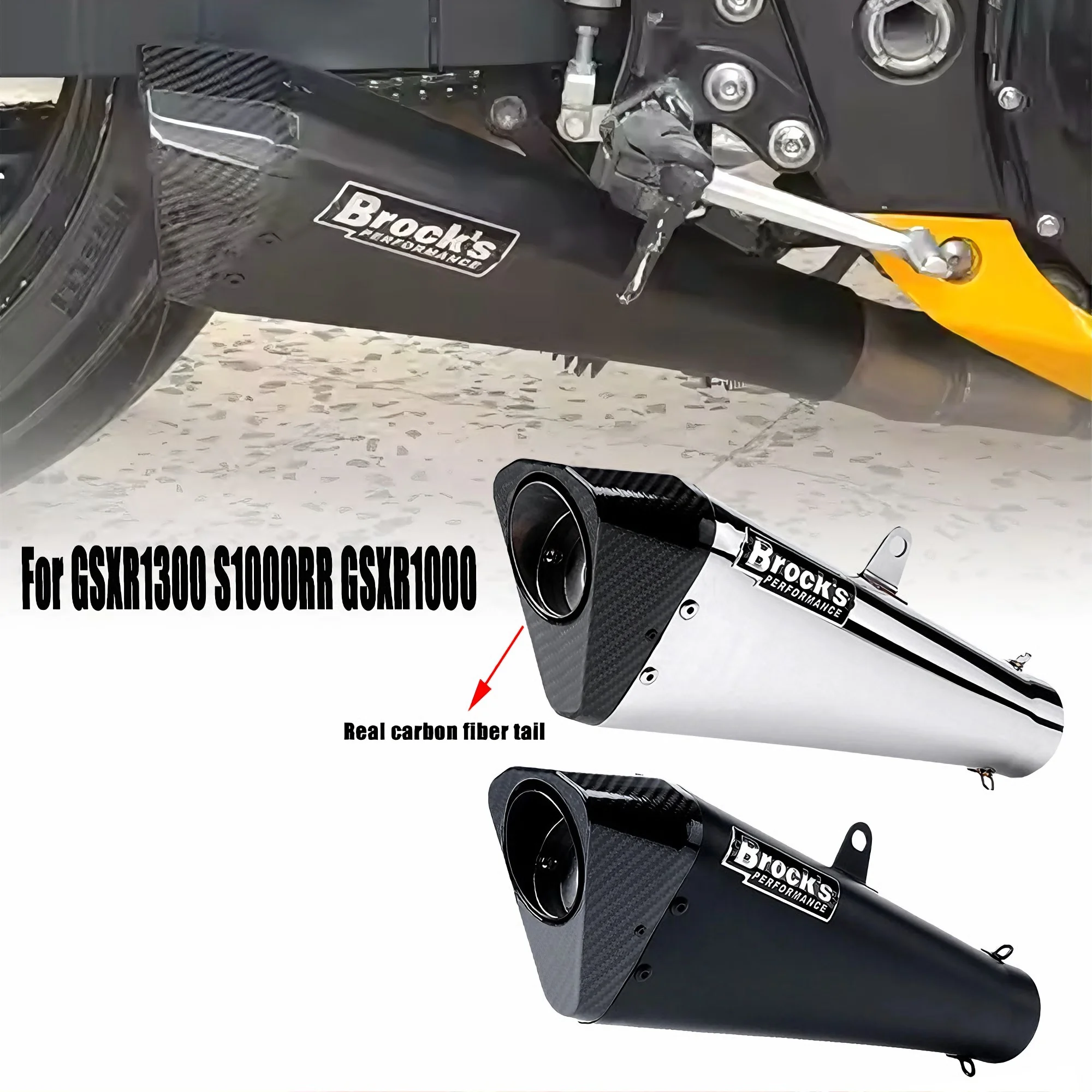 Universal 51mm/60mm motorcycle exhaust modification carbon fiber exhaust muffler For Hayabusa BROCK GSX1300R GSX1000 ZX14R