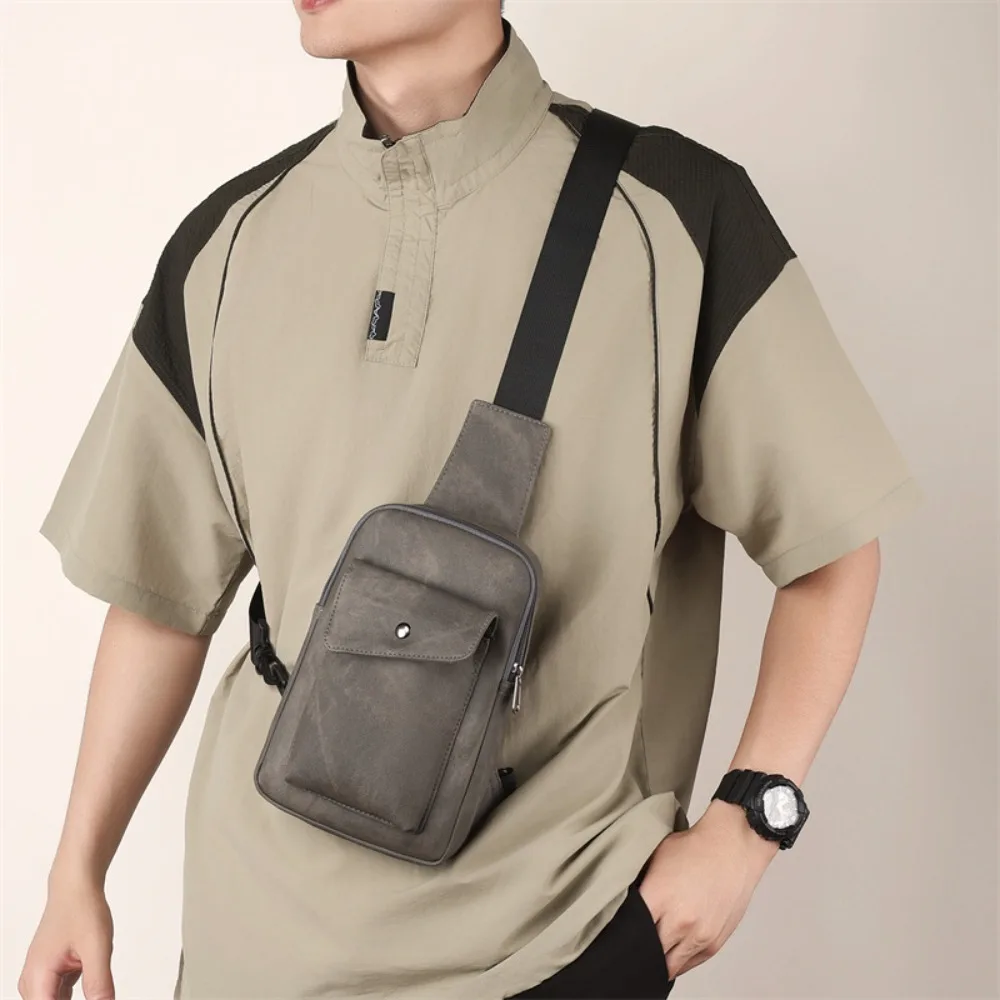 

Simple Large Capacity Male Chest Bag Waterproof Multifunctional Men Waist Bag Korean Style Casual Sports Chest Bag Travel