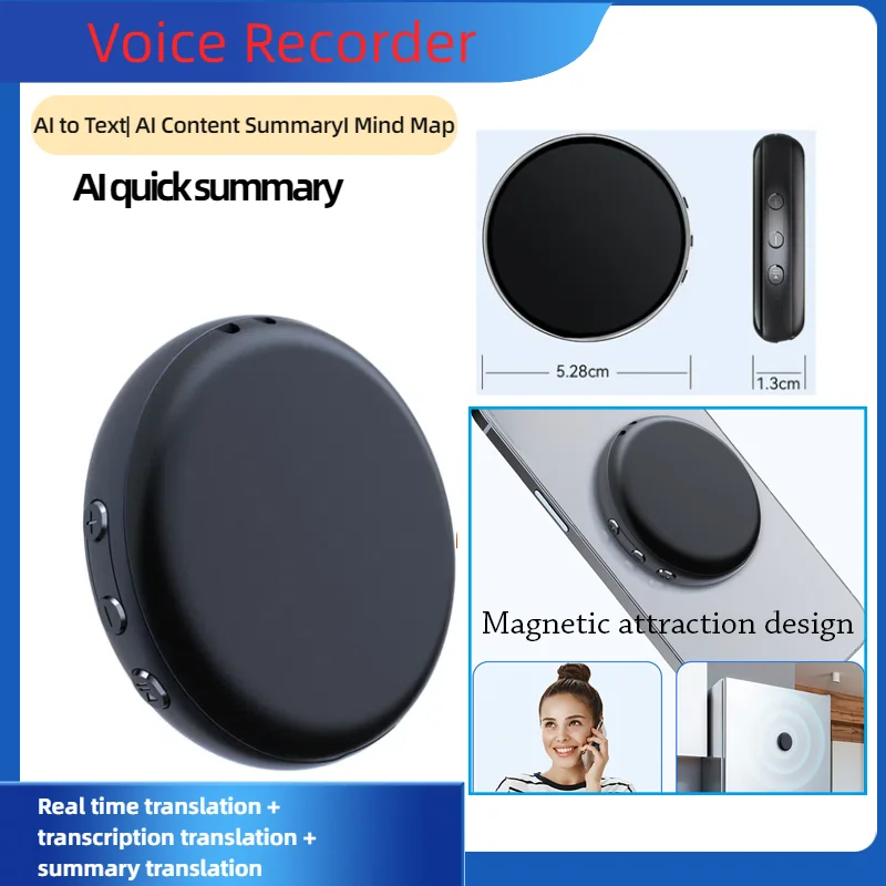 

Portable Voice Recorder Intelligent Transcription Summary Real-Time Translation App Control Dictaphone for Lectures Interviews