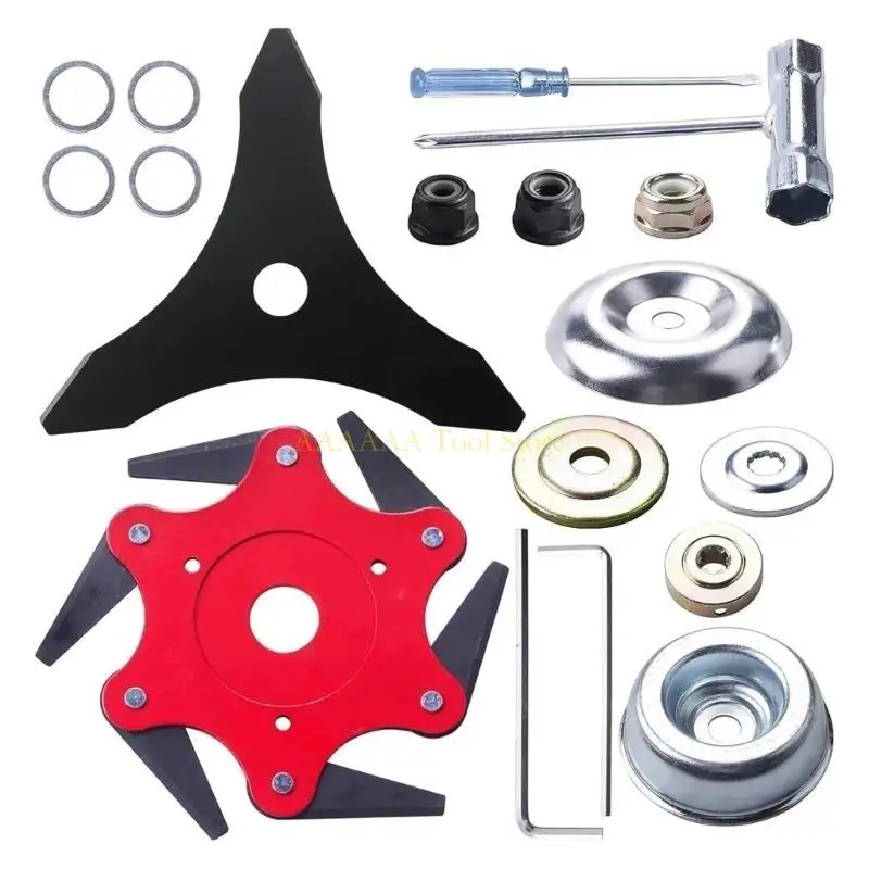 

A2BE Steel Trimmer Head 6 Teeth Garden Trimmer Head Adapter 65Mn Professional Steel Garden Eater Cutter