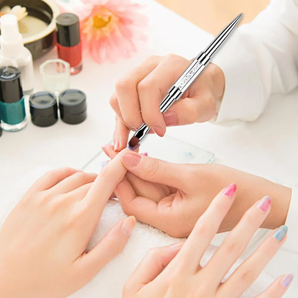 1pcs Double-headed Ultra-fine Needle Nail Liner Pen UV Gel Nail Brush Crystal Handle Drawing Shrimp Thread Nail Art Manicure Pen - Image 2