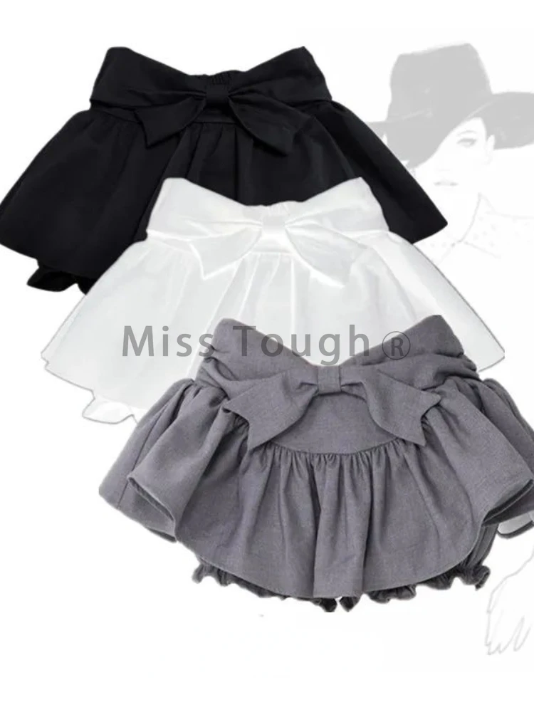 Bow Japanese Sweet 2 Piece Set Women Preppy Style Fashion Kawaii Skirt Suits Female Ruffled Mini Skirt + Sailor Collar Tops 2024