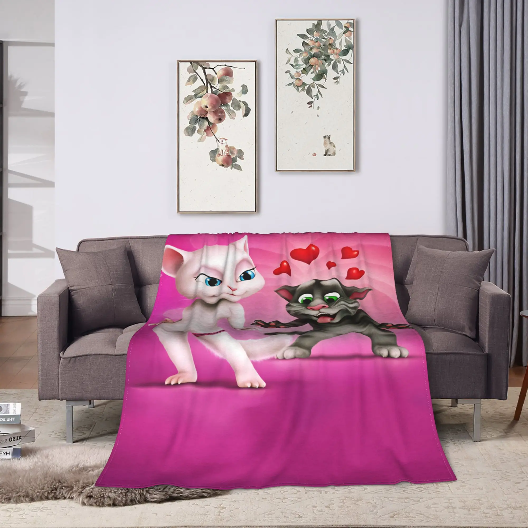Game T-Talking T-Tom And F-Friends Warm Soft Blanket  Airplane Travel attern Living Room Flannel Bedspread Sofa Bed Cover