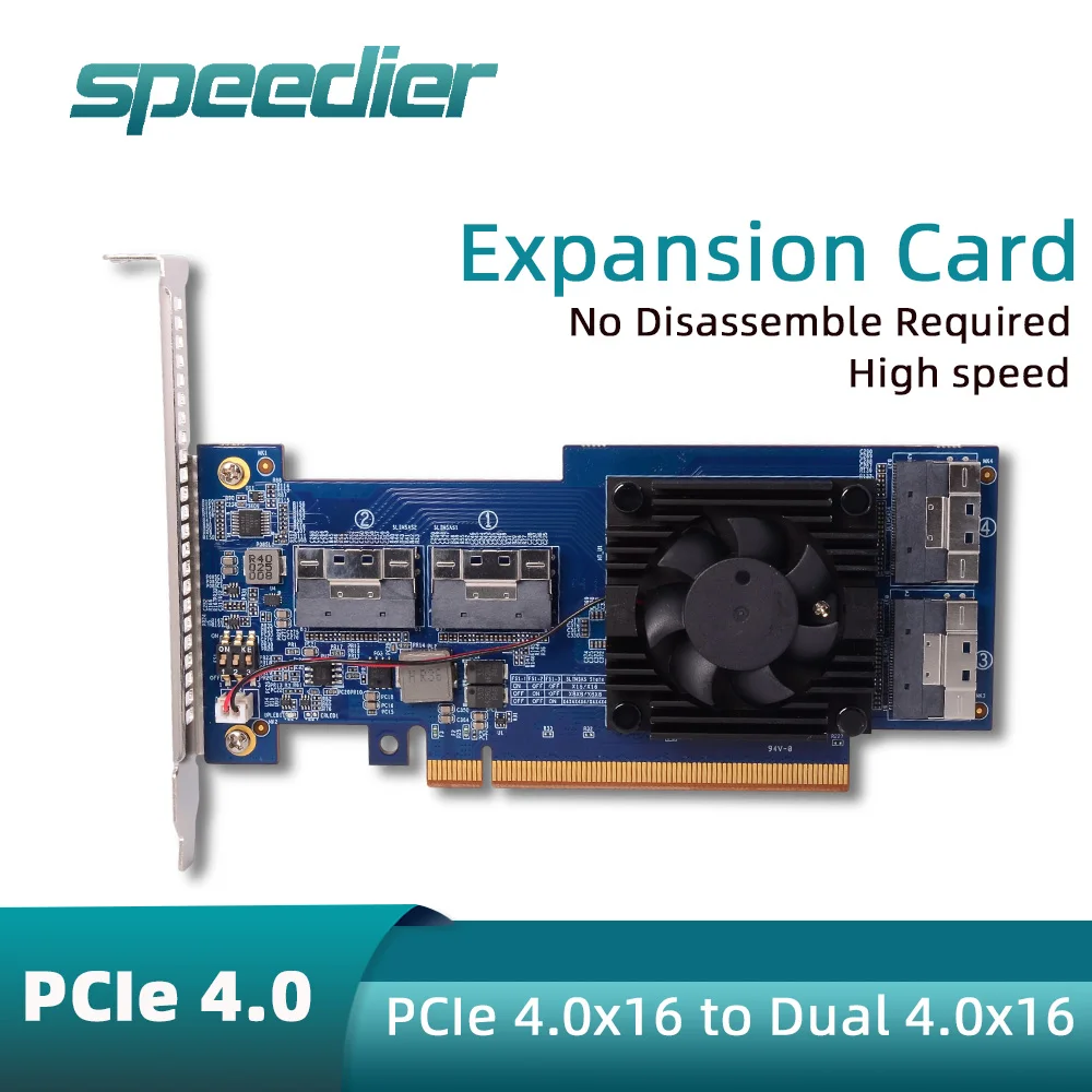 

NEW PCIe 4.0 X16 To NVMe Hard Disk SSD Graphics Card Expansion Card Free Split PEX88048 for External GPU NIC U.2 M.2 X16/X8/X4