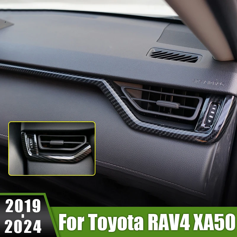 For Toyota RAV4 XA50 2019 2020 2021 2022 2023 2024 Hybrid Car Central Control Dashboard Air Outlet Vent Strip Trim Cover Sticker