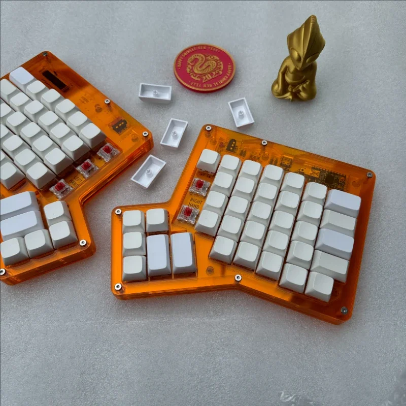 Ergodox Split Machinery Keyboard Kit Customized Acrylic Material Hot Swap MX Switch Wired Single-mode Split Keyboard Ergonomics