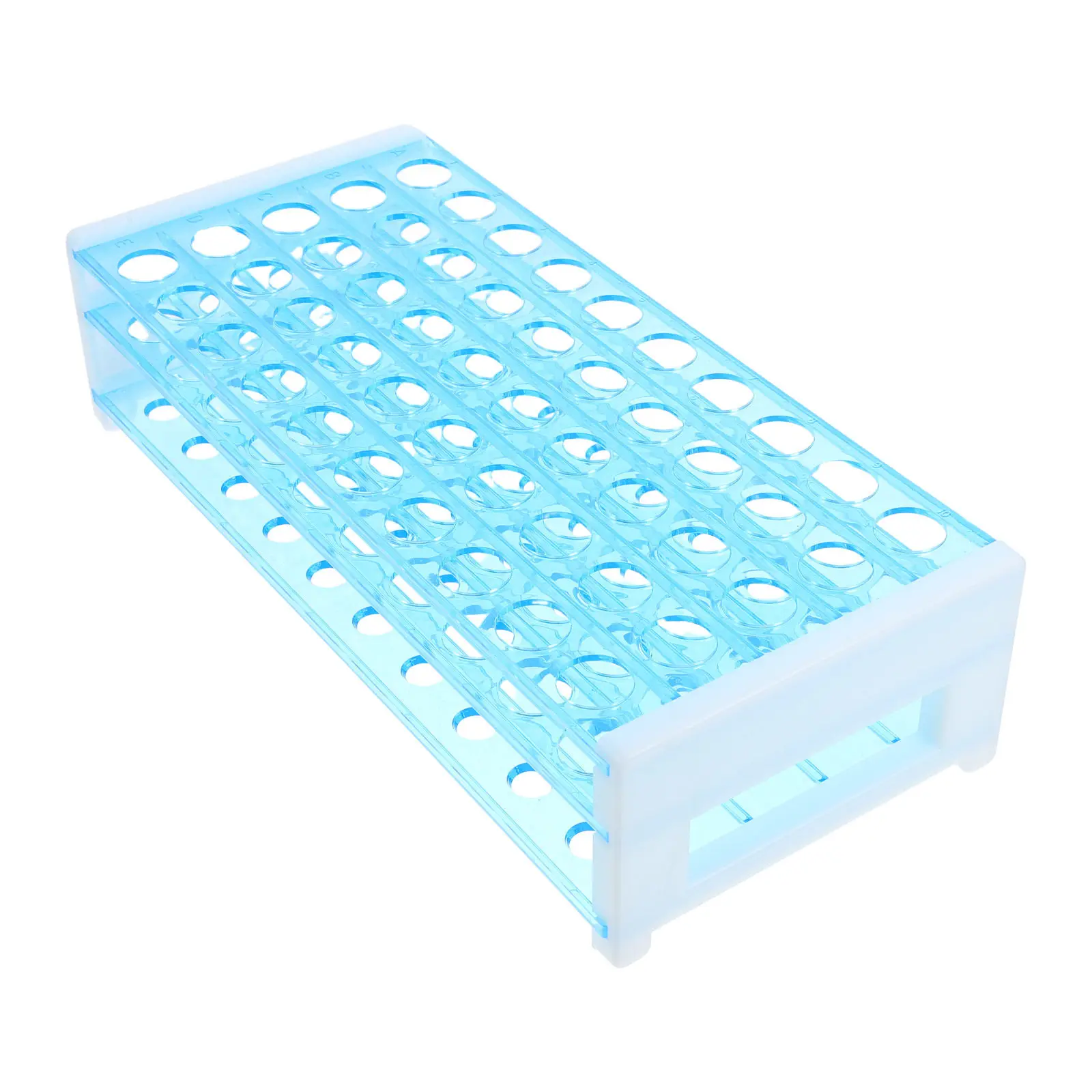 Three Layer Test Tube Rack Holds 50 Tubes 15Mm Diameter Plastic Laboratory Holder Clear View Easy Install Detachable