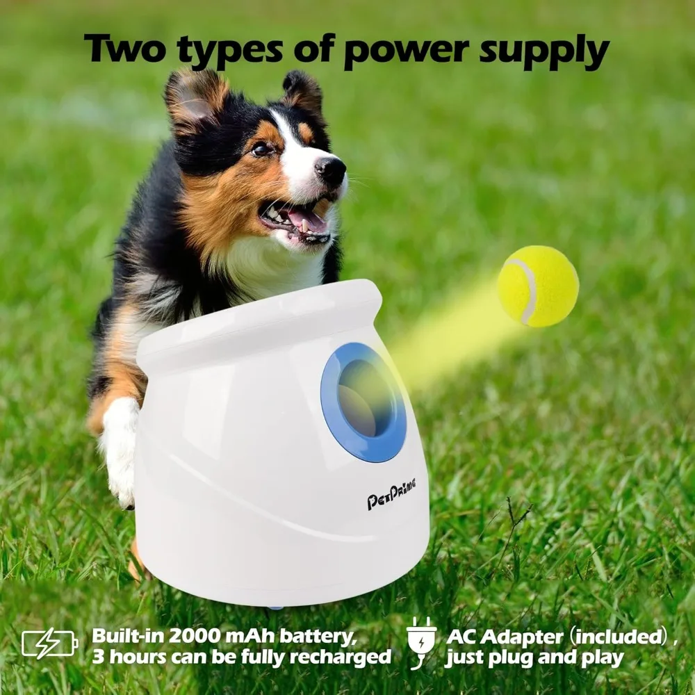 Dog Automatic Ball Launcher, Dogs Balls Thrower Machine, Dogs Toy Adjustable Distance 10-40ft, Ball Launchers