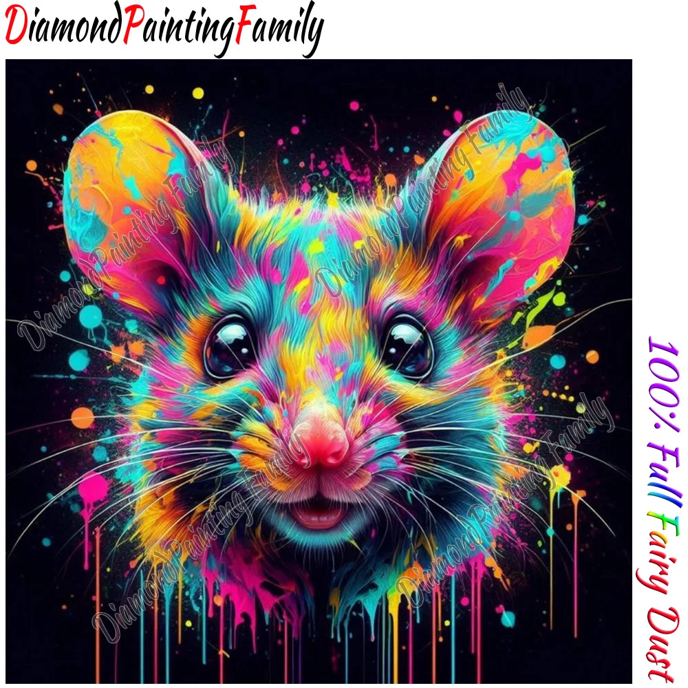 Diamond Painting Family Full Fairy Dust Diamond Arts Colorful Animal Crystal Resin Mosaic Painting Kit AB Drill Cross Stitch Set view 6