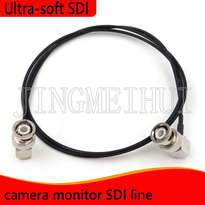 Ultra-soft SDI video signal cable, camera monitor SDI line, BNC plug to BNC plugs elbow, SDI pigtail. Camera RF coaxial cable 4