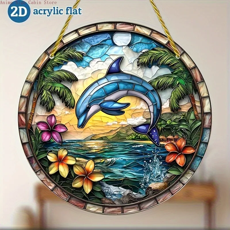 2D Flat 1pc Suncatcher Light Catcher Circular Round Centerpiece für Hütte, Büro, Wohnzimmer, rustikales Dekor Acrylschild