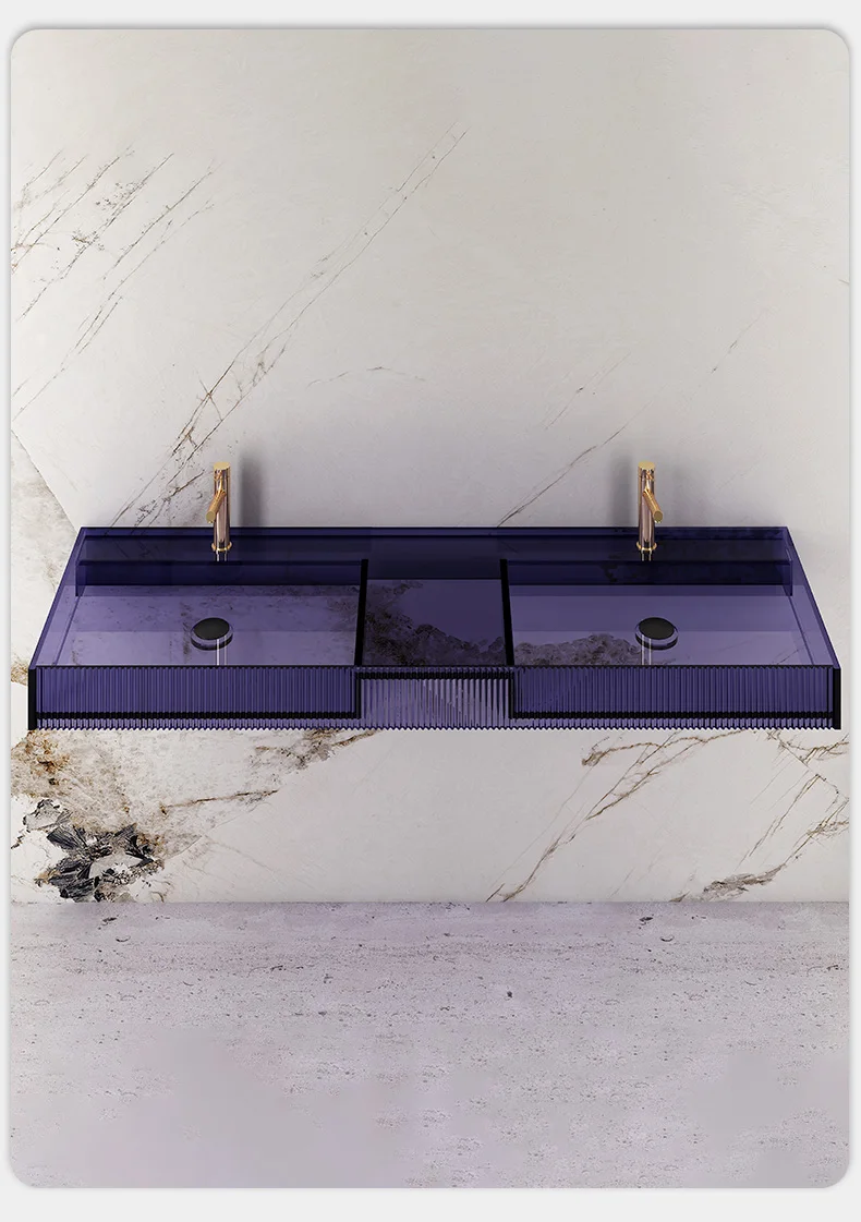 Colorful transparent resin washbasin wall-hung wall-hung hotel B&B washstand